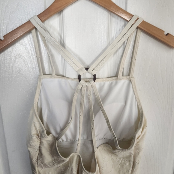 Cupshe NWT Size Large Cream Lace O Ring Strappy Back One Piece Swimsuit Summer - Picture 7 of 7